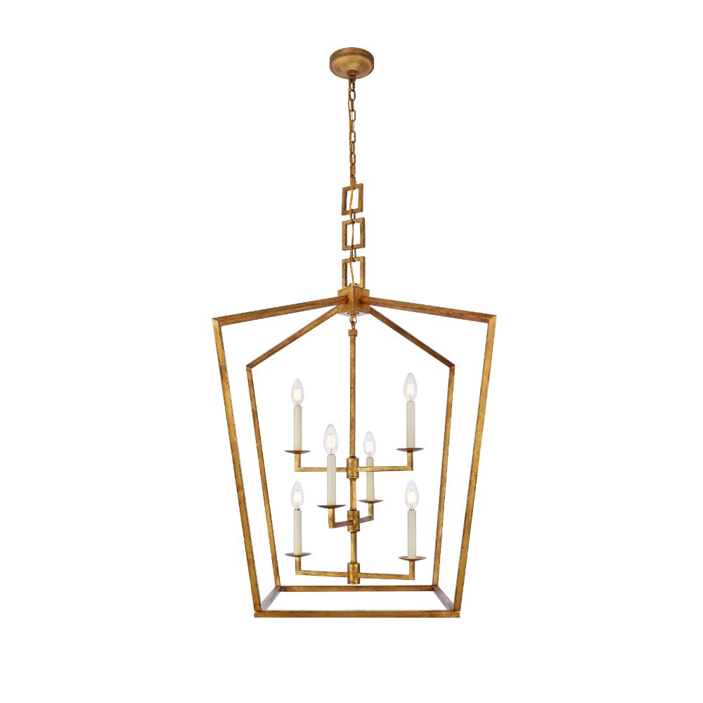 1512D24GI - Elegant Lighting 1512D24GI Denmark Collection 6-Light