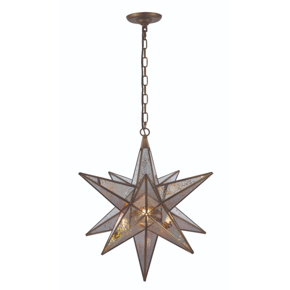 Urban Classic by Elegant Lighting 1703D26DAB 1703 Orion Collection Chandelier L:26 W:26 H:31 Lt:1 Dark Antique Brass Finish