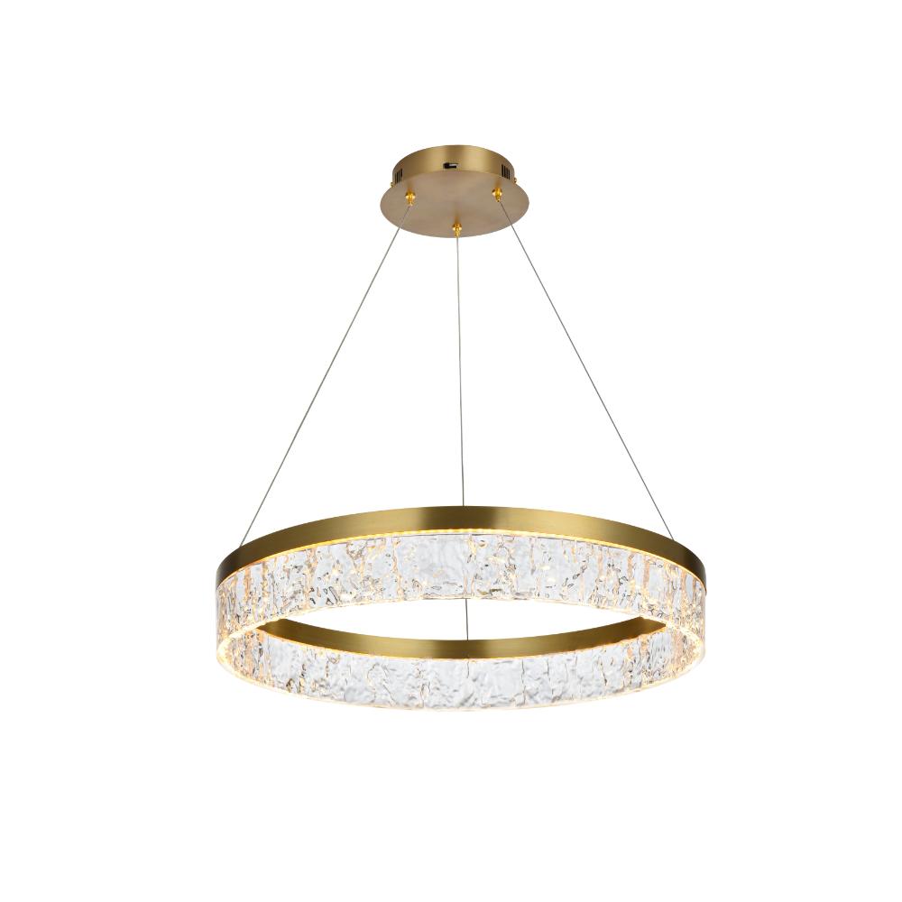 Elegant Lighting 2050D22SG Linden 22 inch Adjustable LED chandelier in Satin Gold