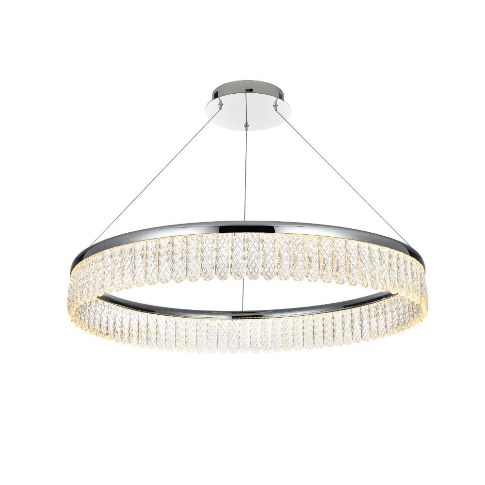 Elegant Lighting 2060D32C Rune 32 inch Adjustable LED chandelier in Chrome