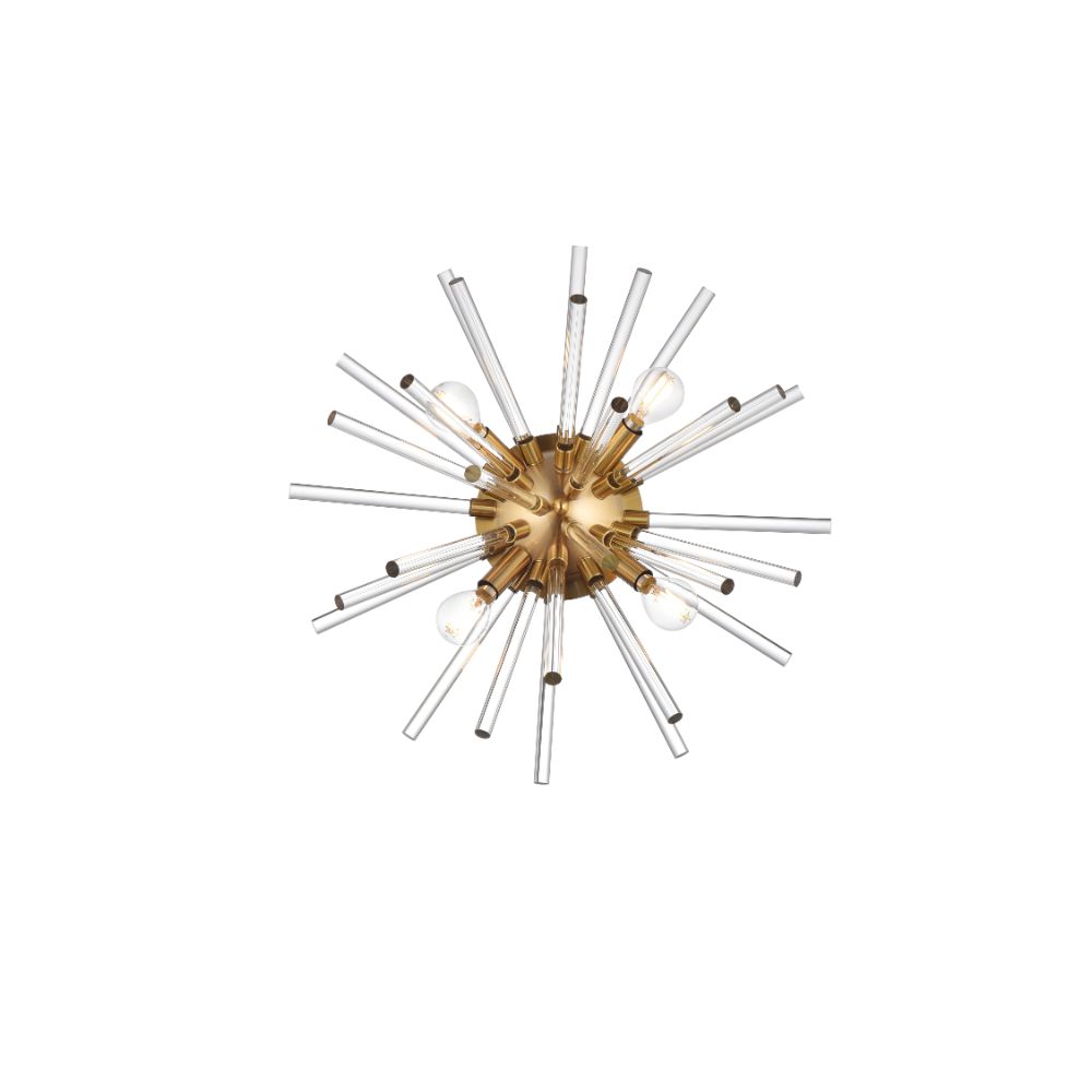 Elegant Lighting 2502W18SG Sienna 18 Inch Crystal Rod Wall Sconce In Gold