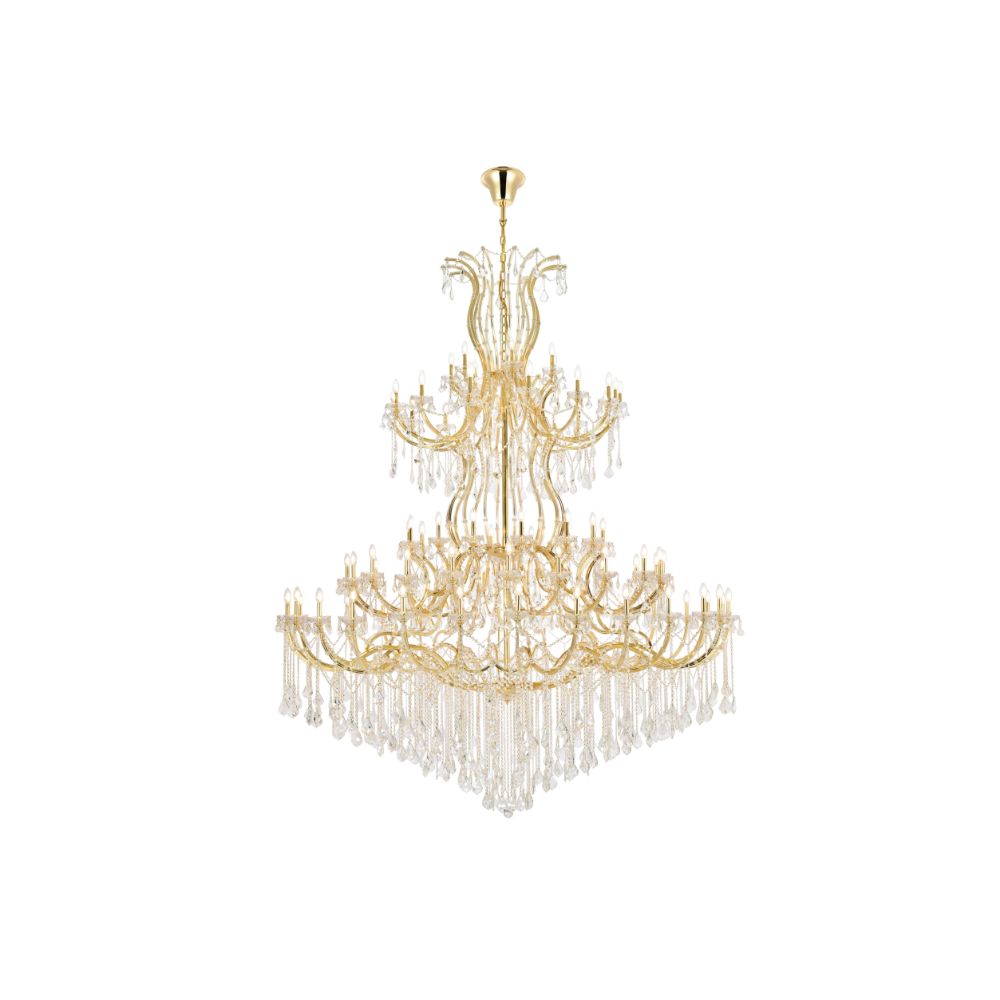 Elegant Lighting 2800G120G/RC Maria Theresa 84 light Gold Chandelier