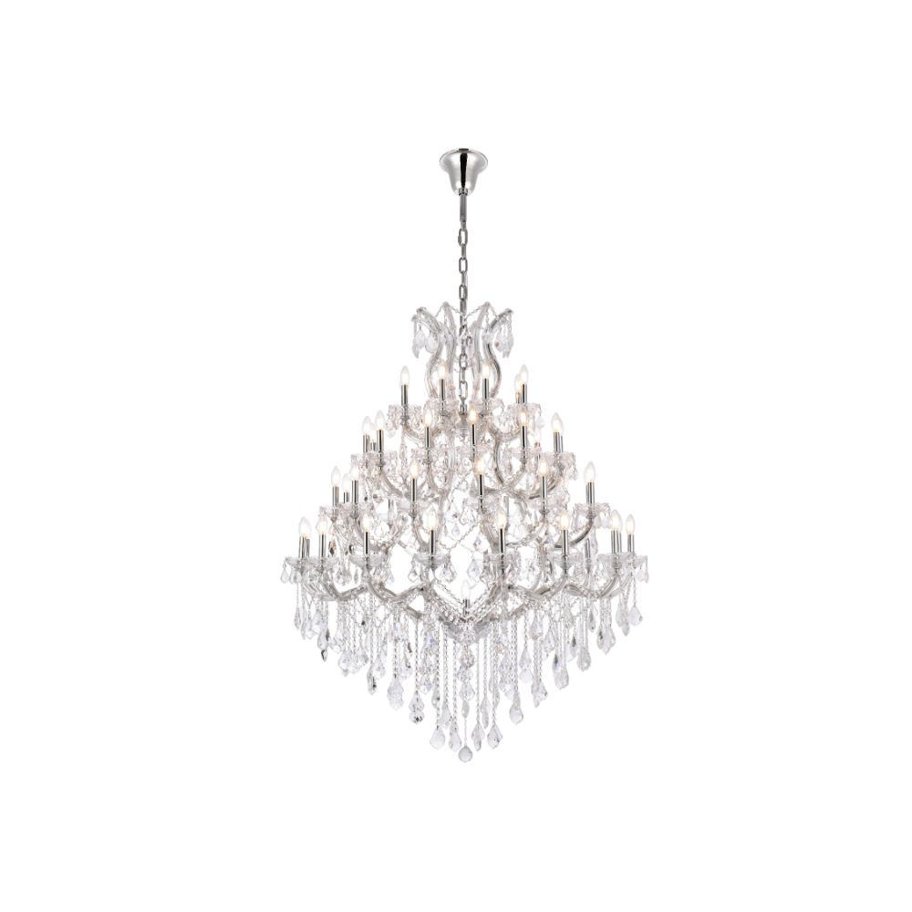 Elegant Lighting 2800G46C/RC Maria Theresa 49 Light Foyer in Chrome with Royal Cut Clear Crystal