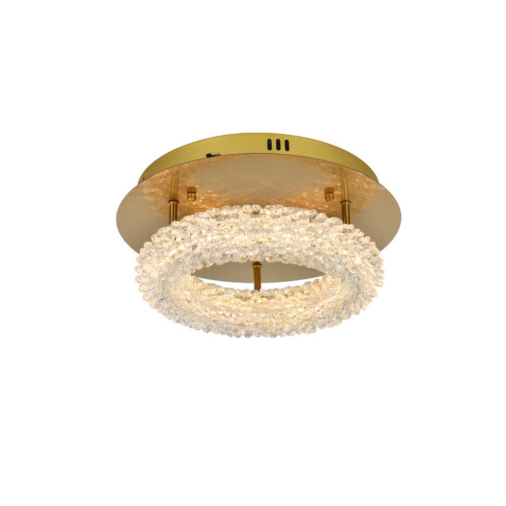 Elegant Lighting 3800F14SG Bowen 14 inch Adjustable LED Flush Mount in Satin Gold