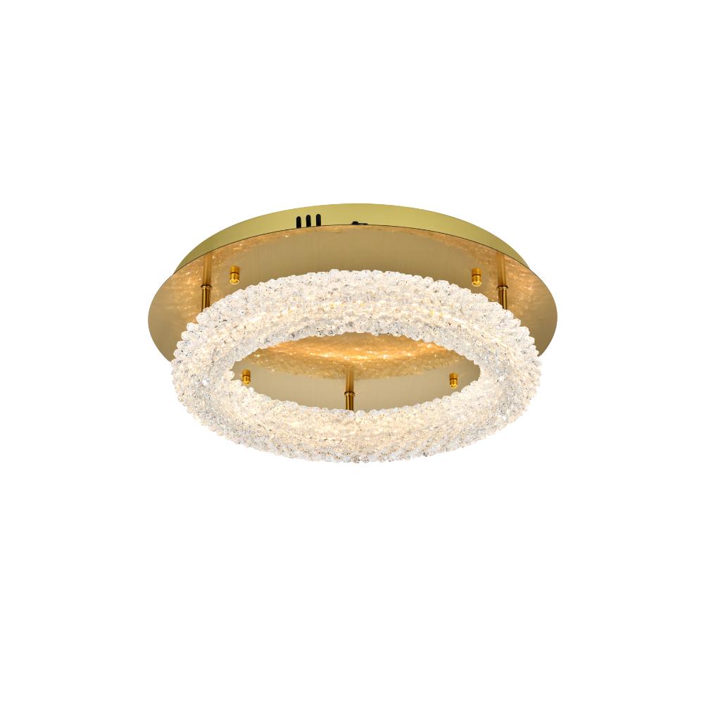 Elegant Lighting 3800F18SG Bowen 18 inch Adjustable LED Flush Mount in Satin Gold