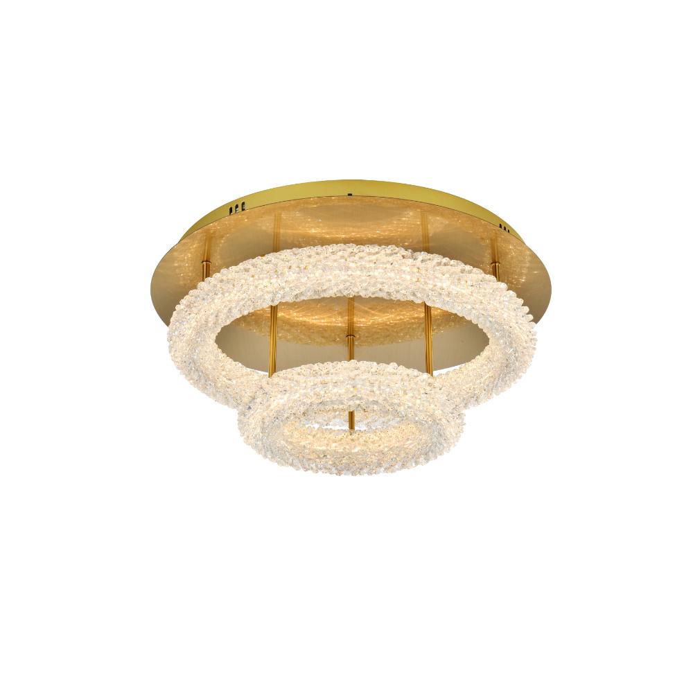 Elegant Lighting 3800F22L2SG Bowen 22 inch Adjustable LED Flush Mount in Satin Gold