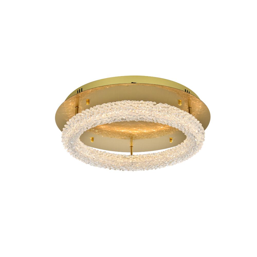 Elegant Lighting 3800F22SG Bowen 22 inch Adjustable LED Flush Mount in Satin Gold