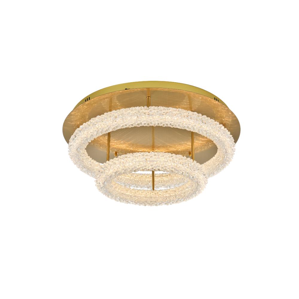Elegant Lighting 3800F26L2SG Bowen 26 inch Adjustable LED Flush Mount in Satin Gold