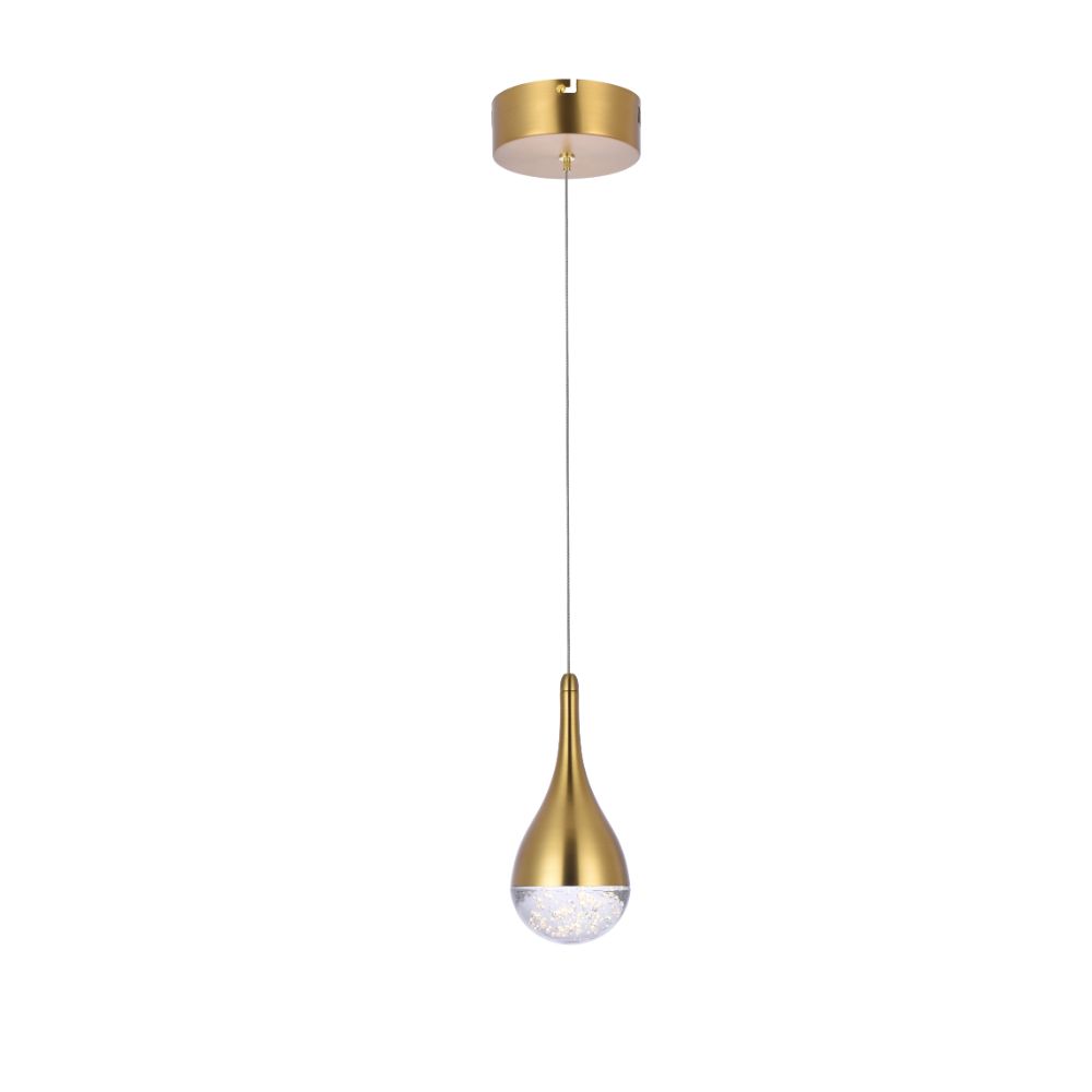 Elegant Lighting 3801D4SG Amherst 5 Inch Led Pendant In Satin Gold