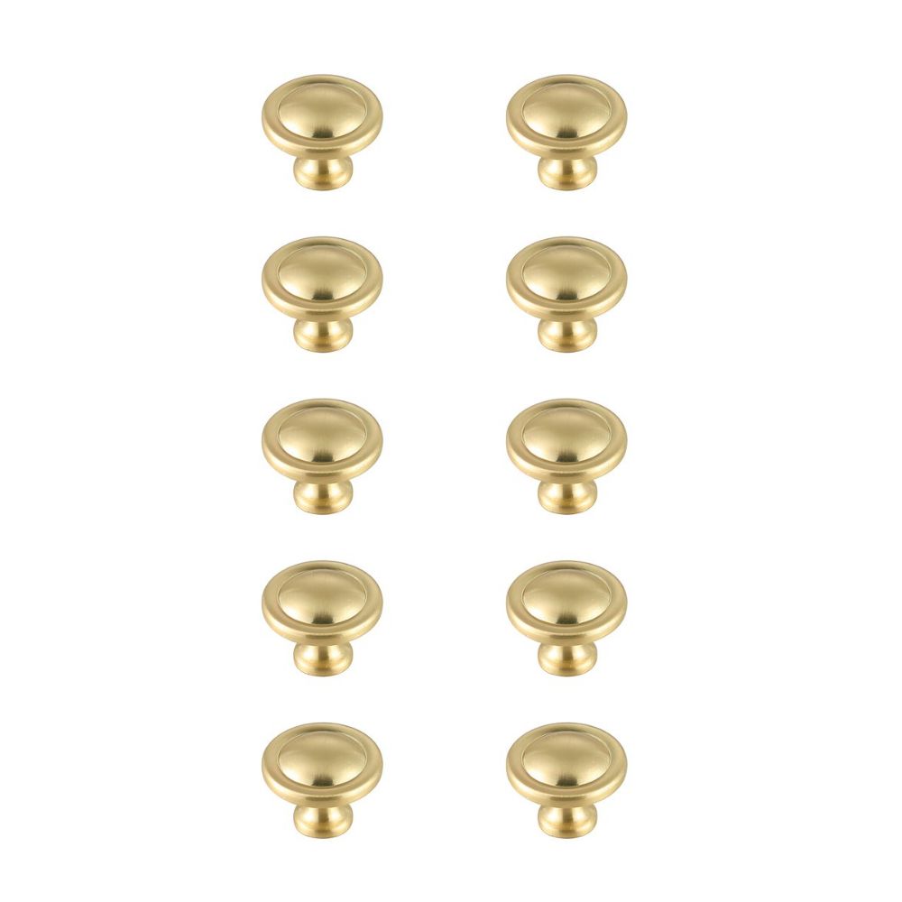 Elegant Decor by Elegant Lighting KB2007-GD-10PK Garlande 1.2" Diameter Mushroom Knob Multipack (Set of 10) in Brushed Gold
