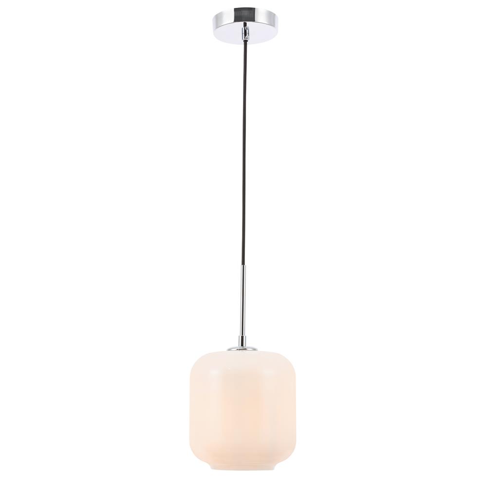 Living District by Elegant Lighting LD2273C Collier 1 light Chrome and Frosted white glass pendant