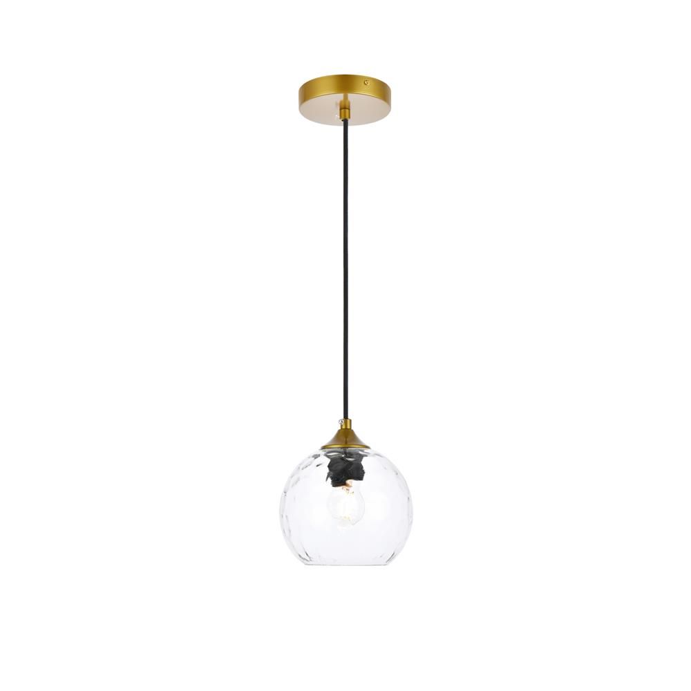 Living District by Elegant Lighting LD2280BR Cashel 6 inch brass pendant
