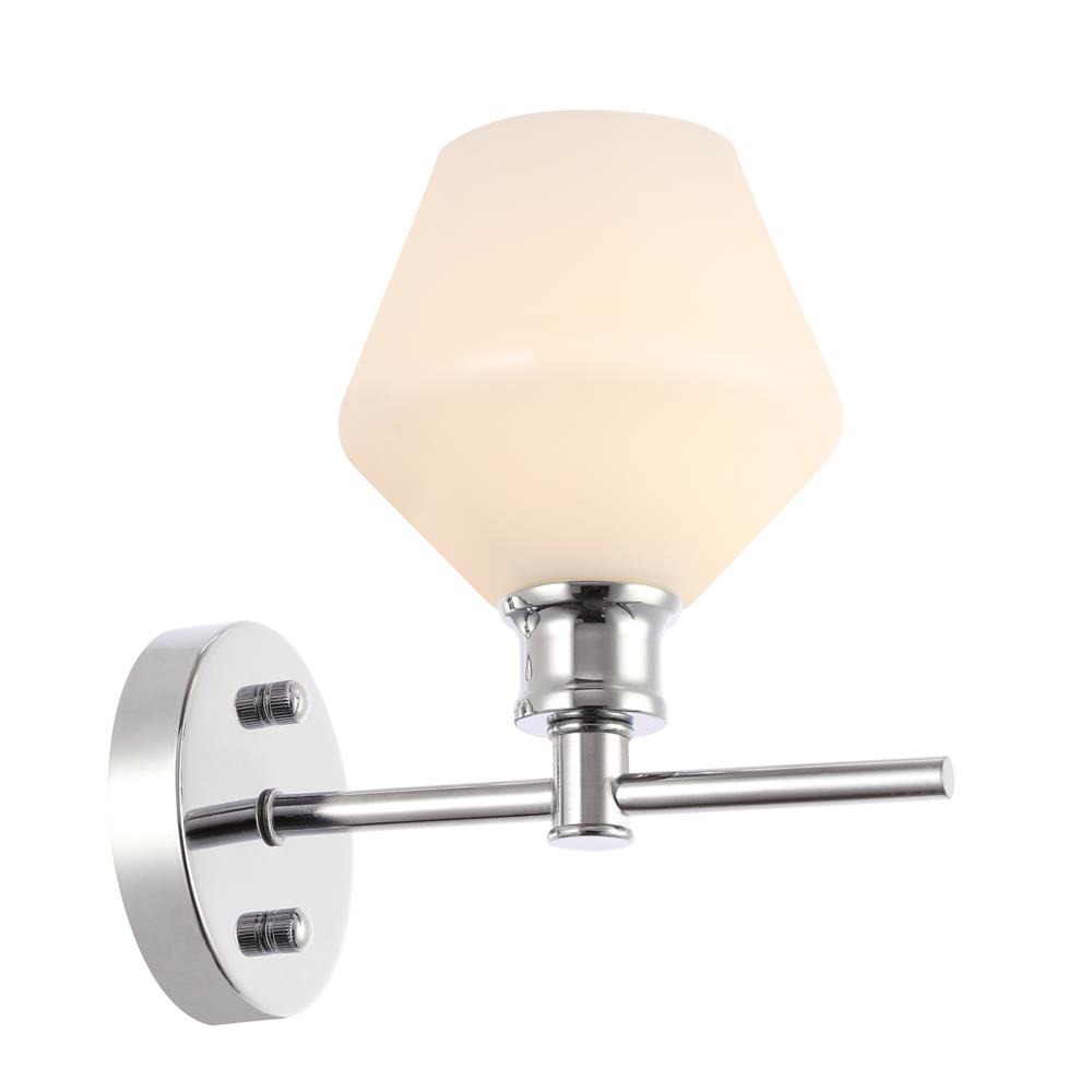 Living District by Elegant Lighting LD2309C Gene 1 light Chrome and Frosted white glass Wall sconce