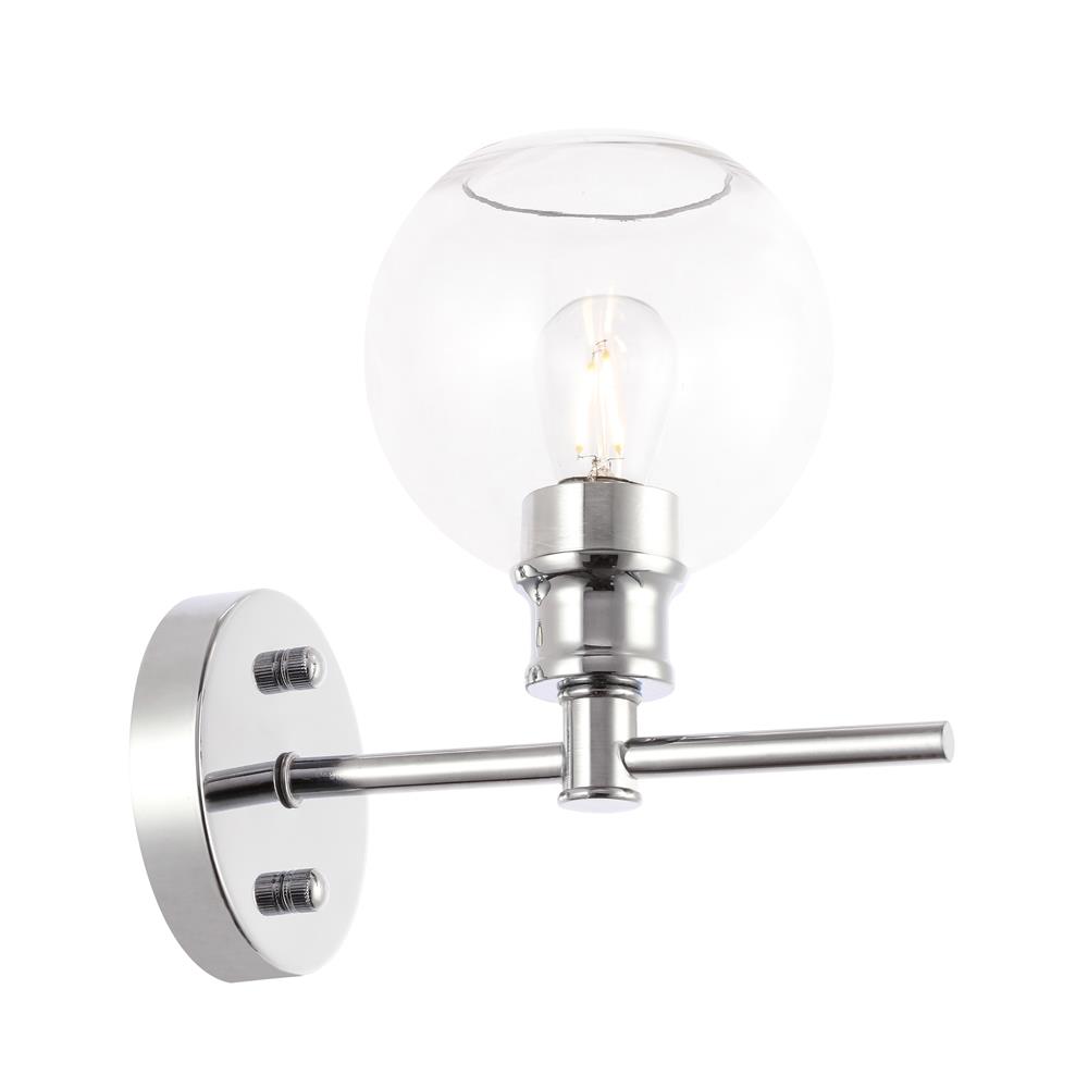 Living District by Elegant Lighting LD2310C Collier 1 light Chrome and Clear glass Wall sconce