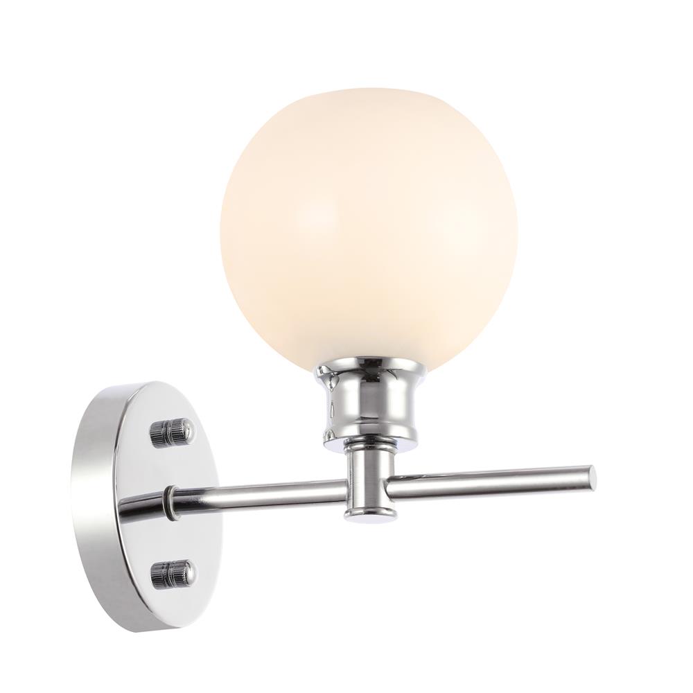 Living District by Elegant Lighting LD2311C Collier 1 light Chrome and Frosted white glass Wall sconce