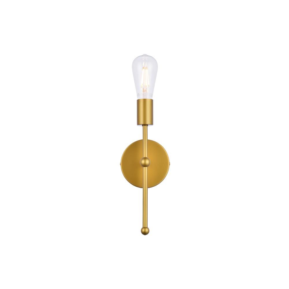 Living District by Elegant Lighting LD2356BR Keely 1 light brass wall sconce