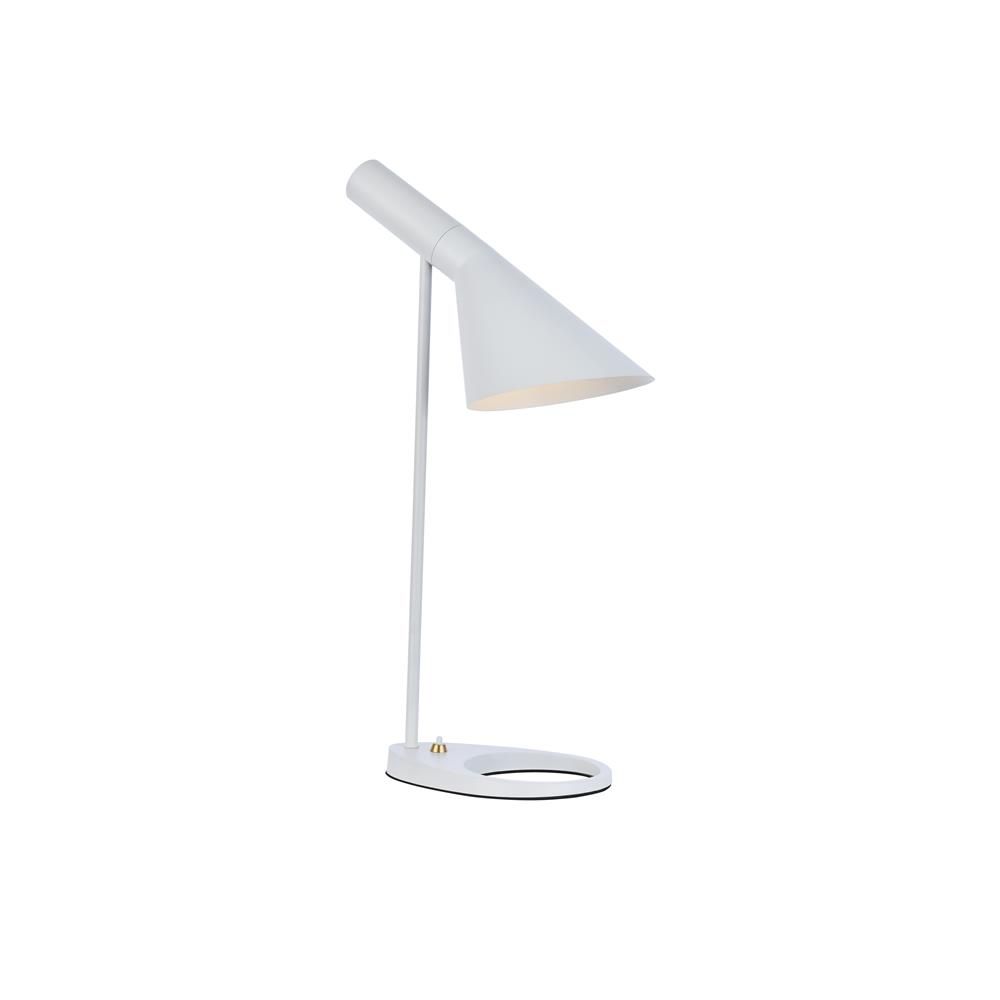 Living District by Elegant Lighting LD2364WH Juniper 1 light white table lamp