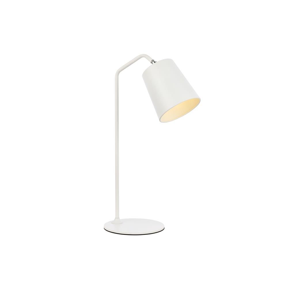 Living District by Elegant Lighting LD2366WH Leroy 1 light white table lamp