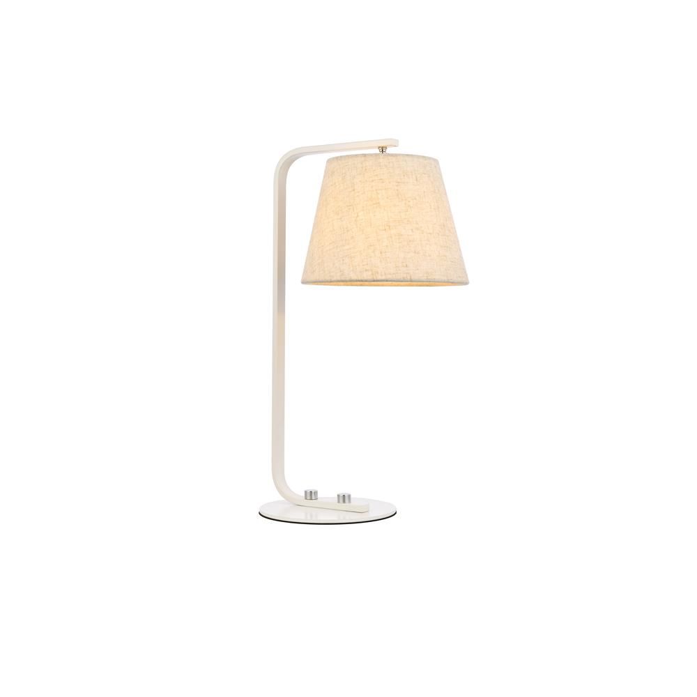 Living District by Elegant Lighting LD2367WH Tomlinson 1 light white table lamp