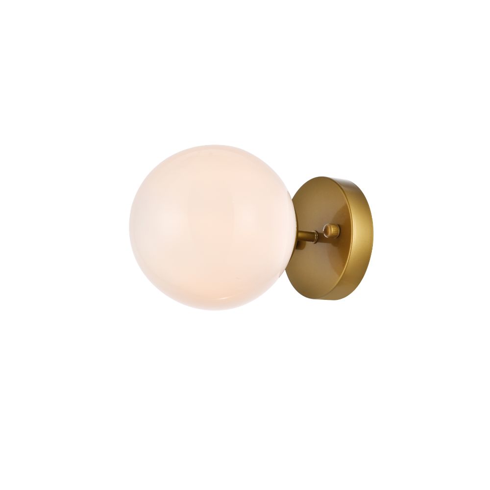 Living District by Elegant Lighting  LD2451BR Mimi Six Inch Dual Flush Mount And Bath Sconce In Brass With Frosted Glass