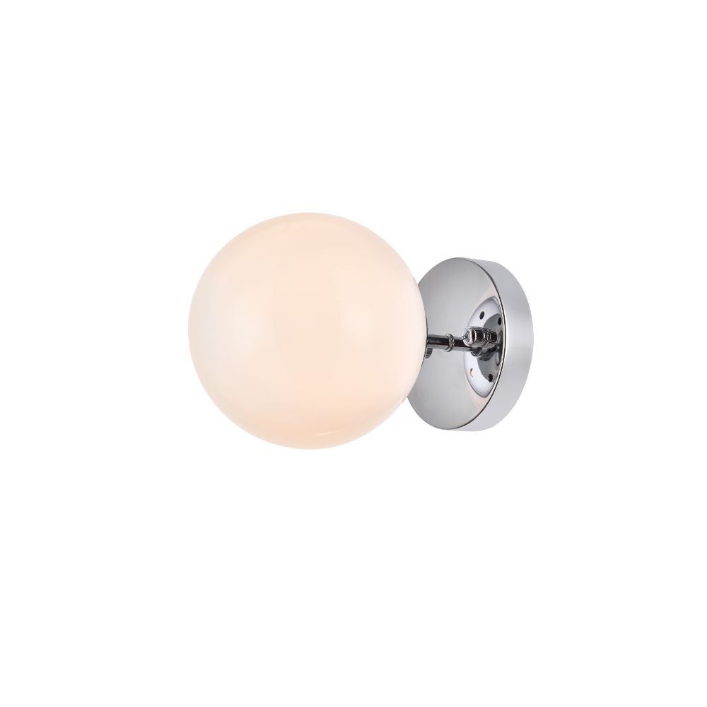 Living District by Elegant Lighting  LD2451C Mimi Six Inch Dual Flush Mount And Bath Sconce In Chrome With Frosted Glass