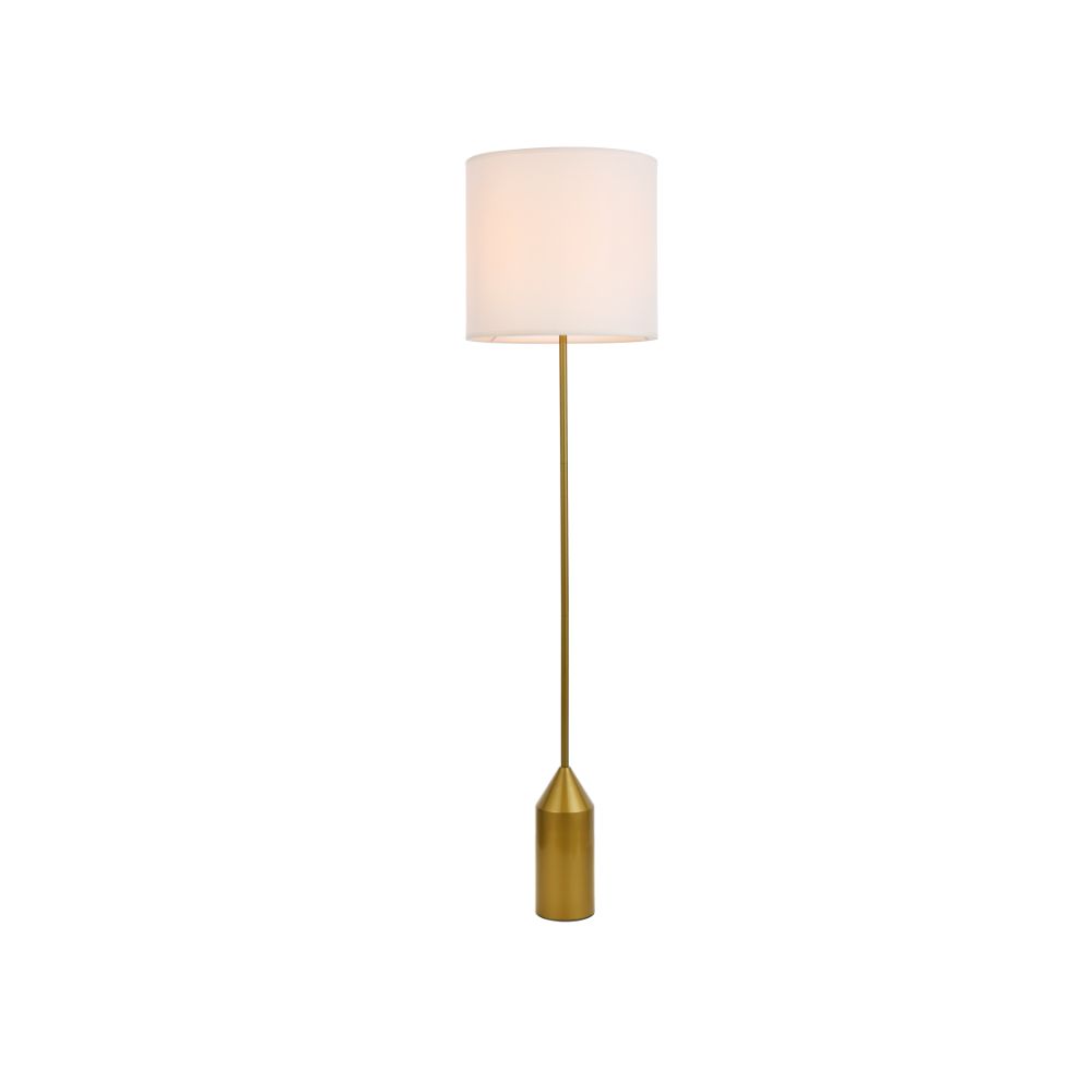 Living District by Elegant Lighting  LD2453FLBR Ines Floor Lamp In Brass