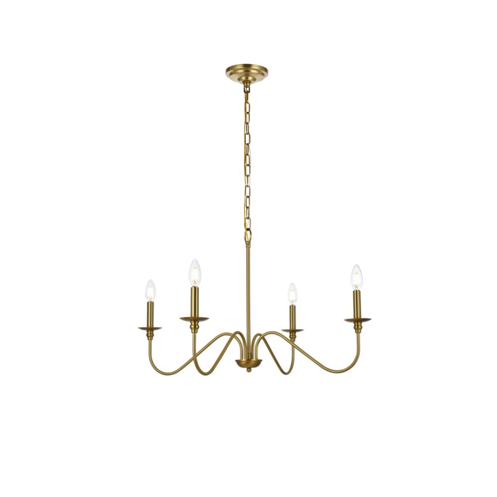 Living District LD5006D30SG Rohan 30 Inch Chandelier In Satin Gold