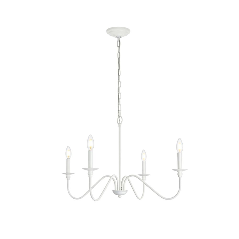 Living District LD5006D30WH Rohan 30 Inch Chandelier In White