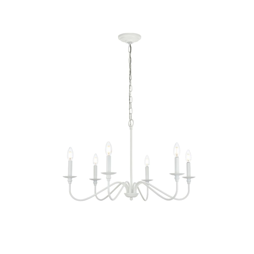 Living District LD5006D36WH Rohan 36 Inch Chandelier In White