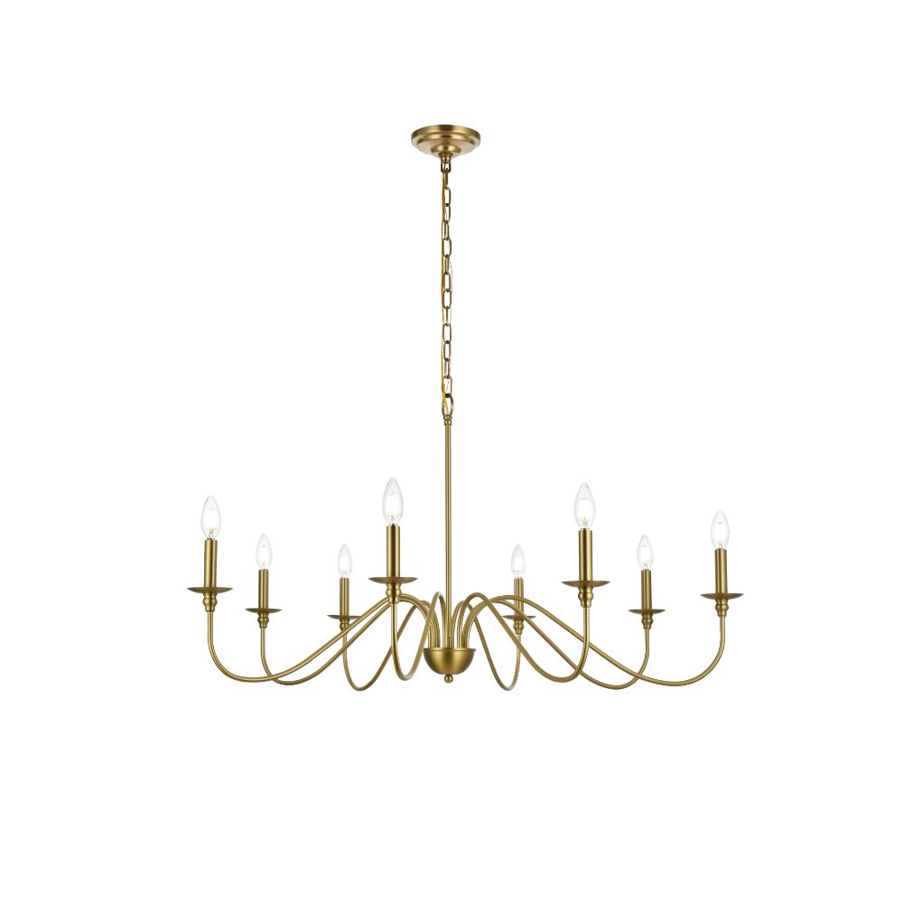 Living District LD5006D42SG Rohan 42 Inch Chandelier In Satin Gold