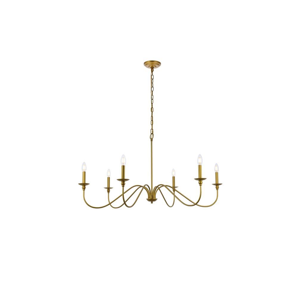 Living District by Elegant Lighting LD5056D42BR Rohan 42 inch chandelier in brass