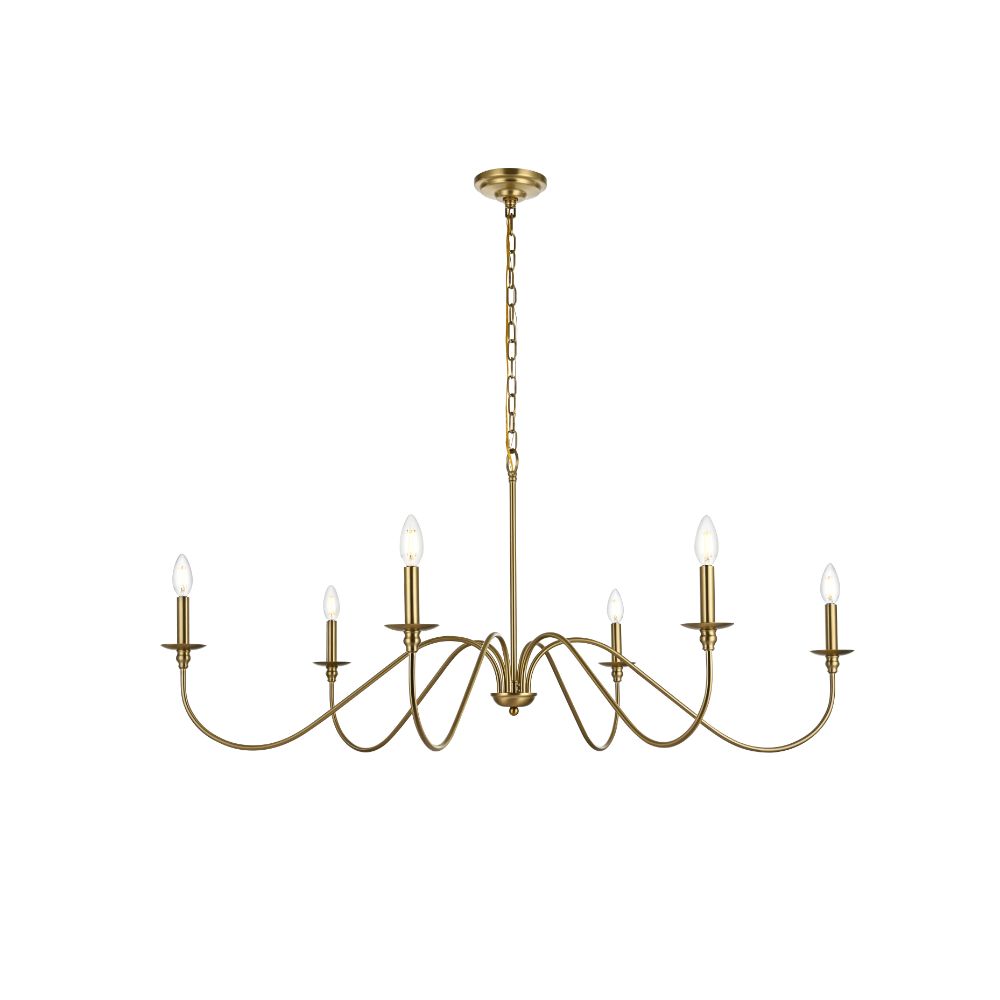 Living District LD5056D48SG Rohan 48 Inch Chandelier In Satin Gold