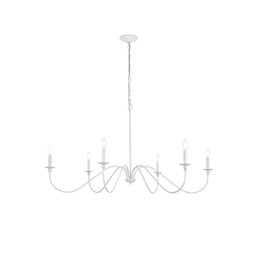 Living District LD5056D48WH Rohan 48 Inch Chandelier In White