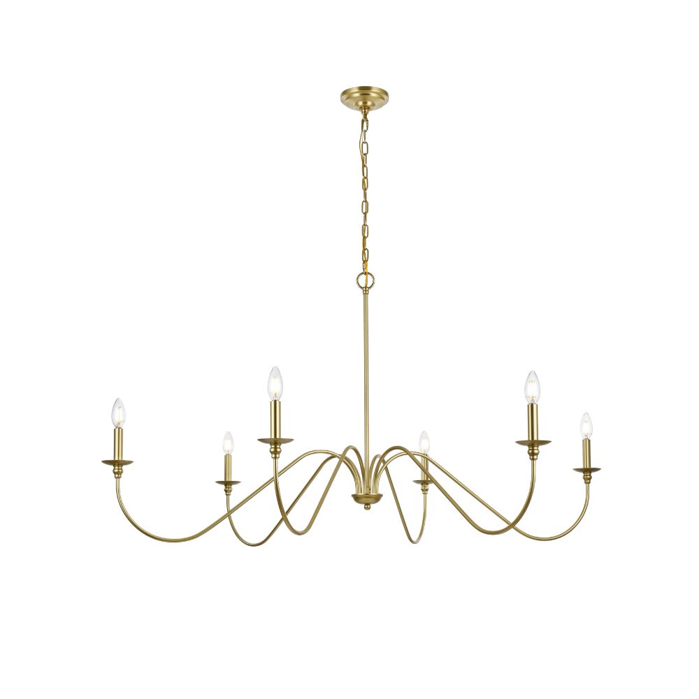 Living District LD5056D54BR Rohan 54 Inch Chandelier In Brass