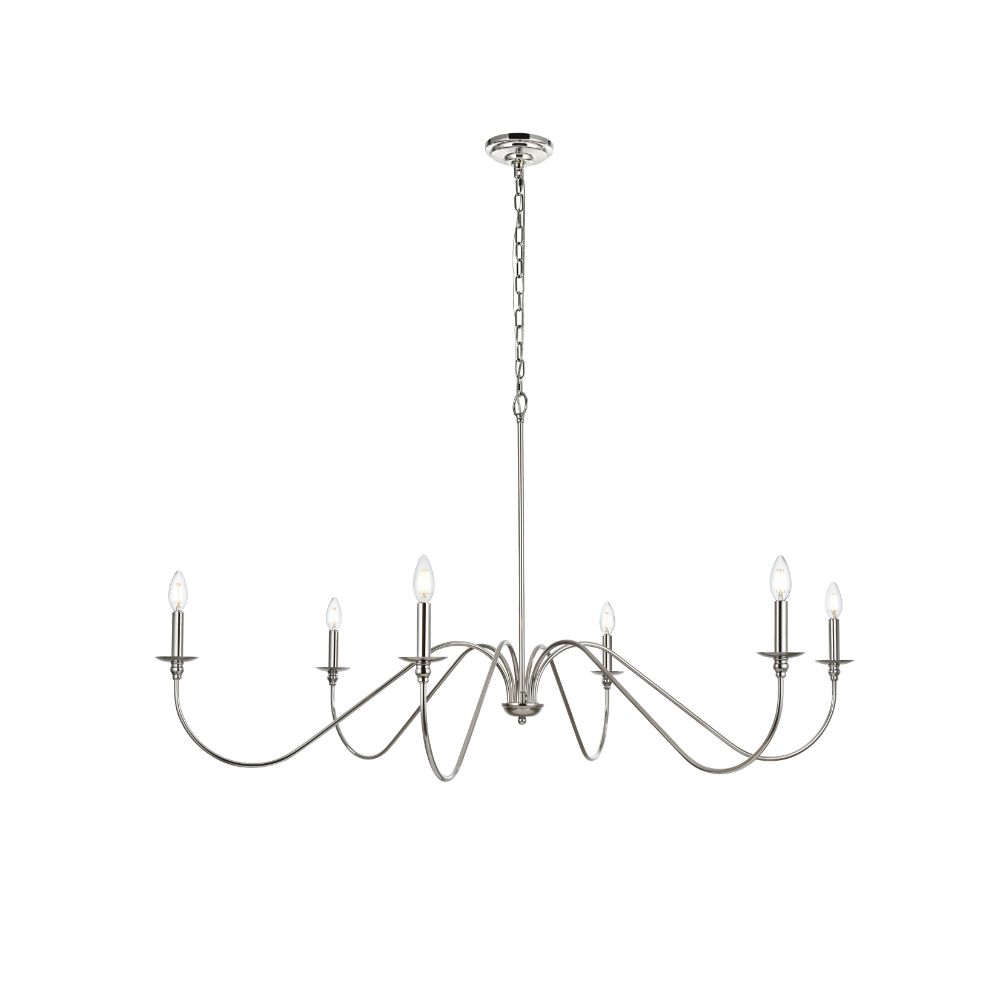 Living District LD5056D54PN Rohan 54 Inch Chandelier In Polished Nickel