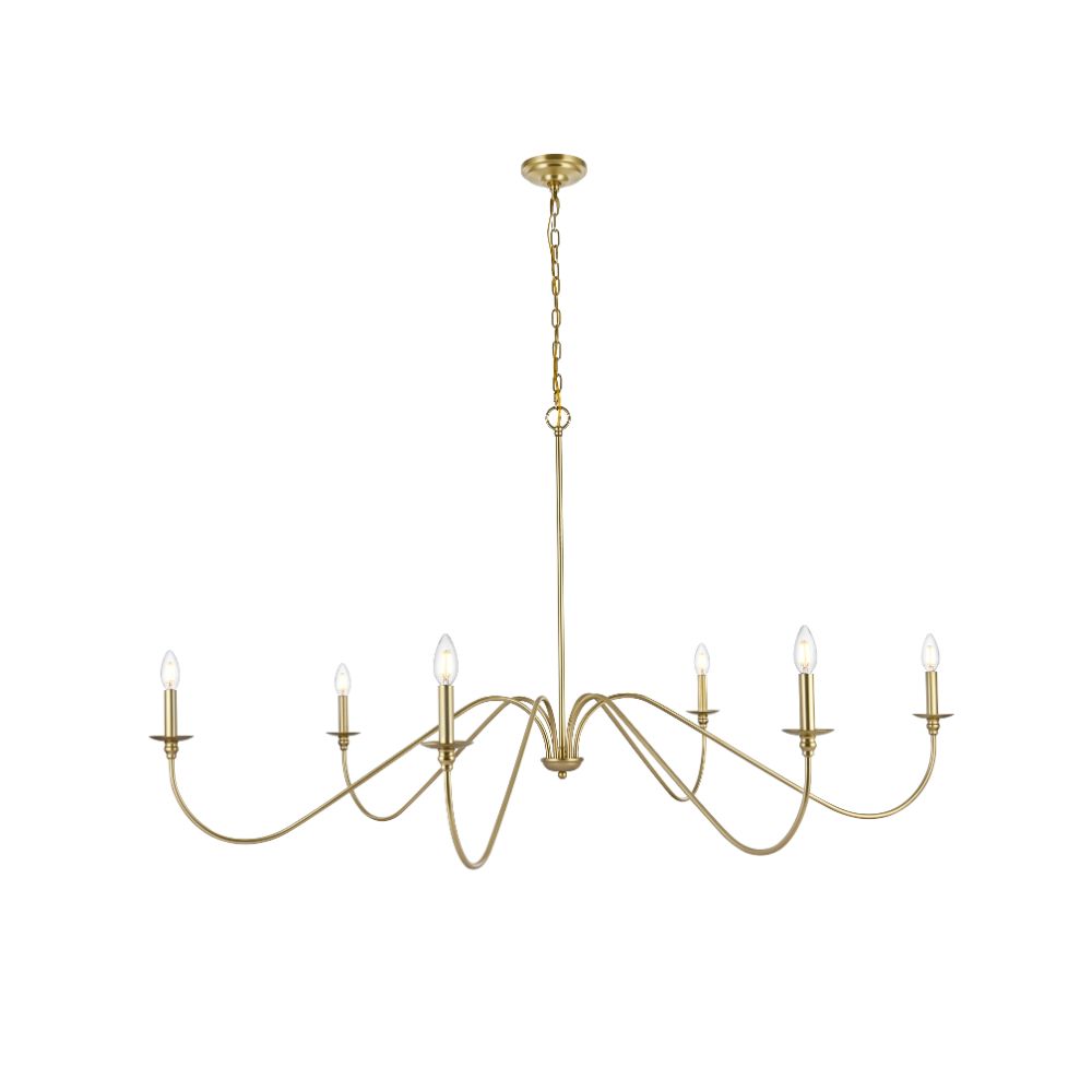 Living District LD5056D60BR Rohan 60 Inch Chandelier In Brass