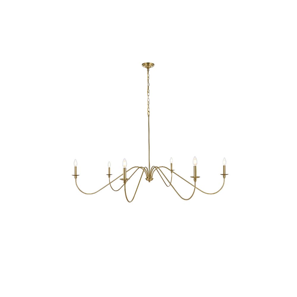Living District LD5056D60SG Rohan 60 Inch Chandelier In Satin Gold