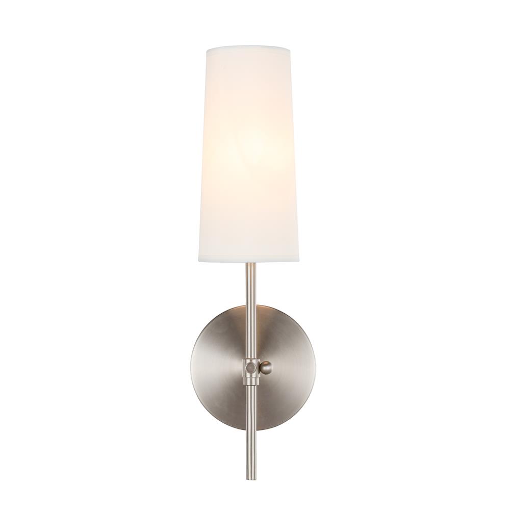 Living District by Elegant Lighting LD6004W5BN Mel 1 light Burnished Nickel and White shade wall sconce
