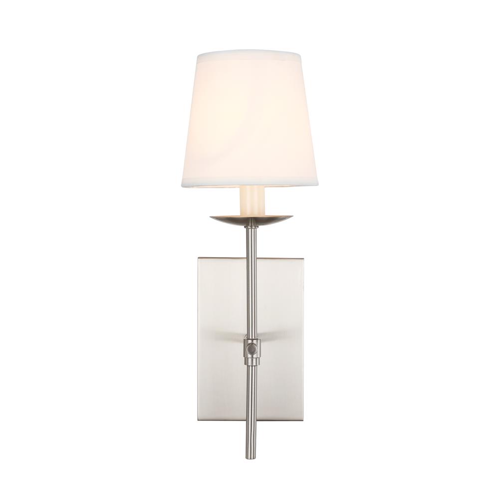 Living District by Elegant Lighting LD6102W4BN Eclipse 1 light Burnished Nickel and White shade wall sconce