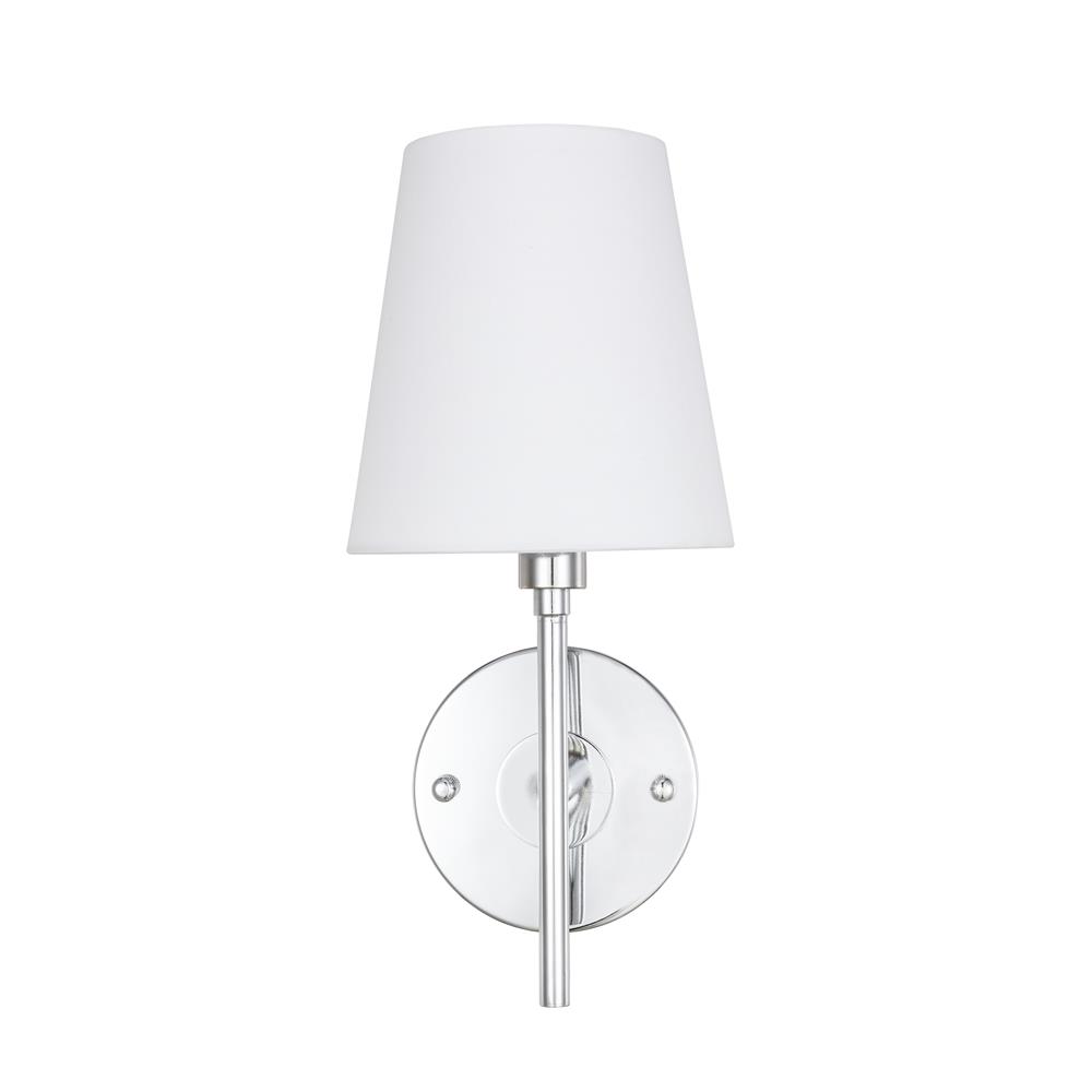 Living District by Elegant Lighting LD6184C Cason 1 light Chrome and White shade wall sconce