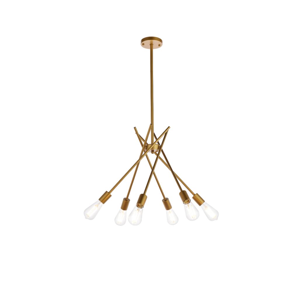 Living District by Elegant Lighting  LD640D23BR Lucca 23 Inch Pendant In Brass