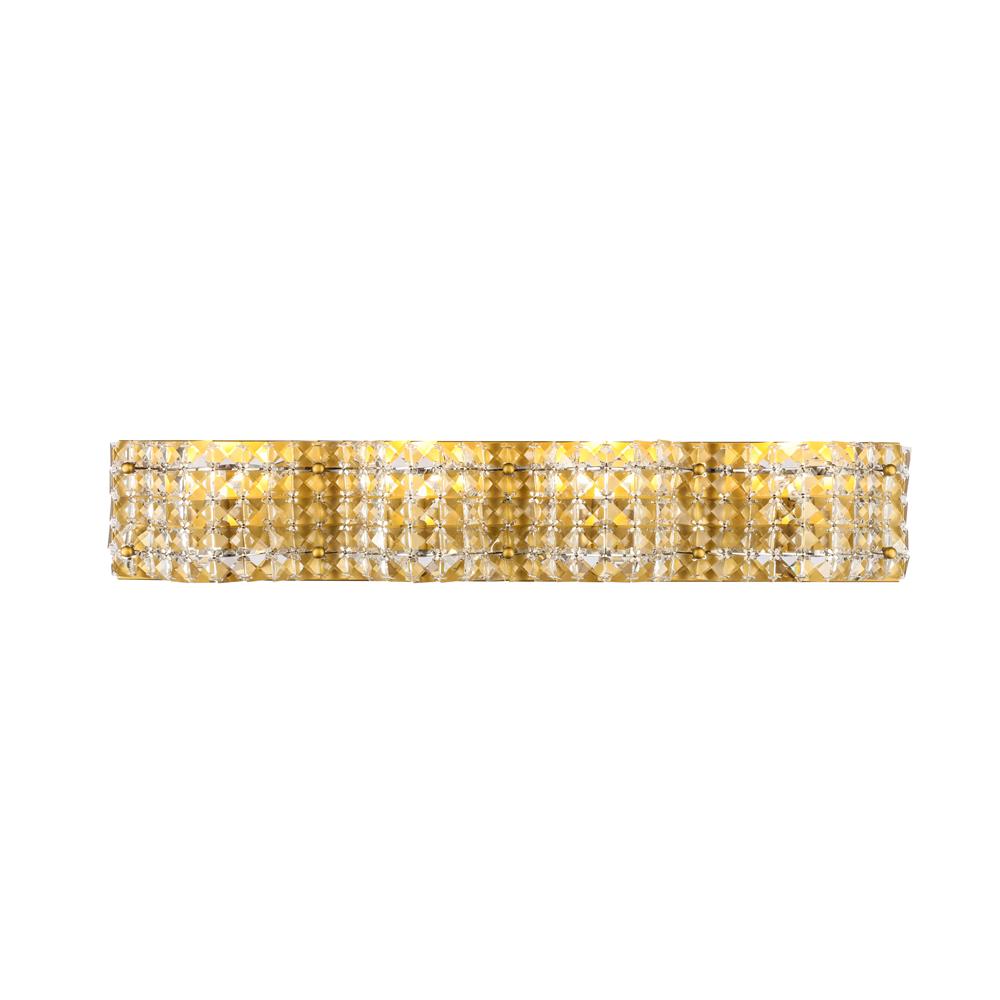 Living District by Elegant Lighting LD7018BR Ollie 4 light Brass and Clear Crystals wall sconce