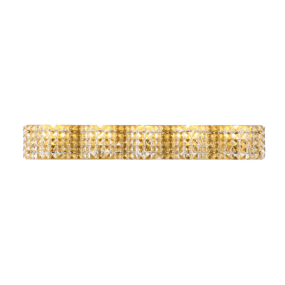 Living District by Elegant Lighting LD7020BR Ollie 5 light Brass and Clear Crystals wall sconce