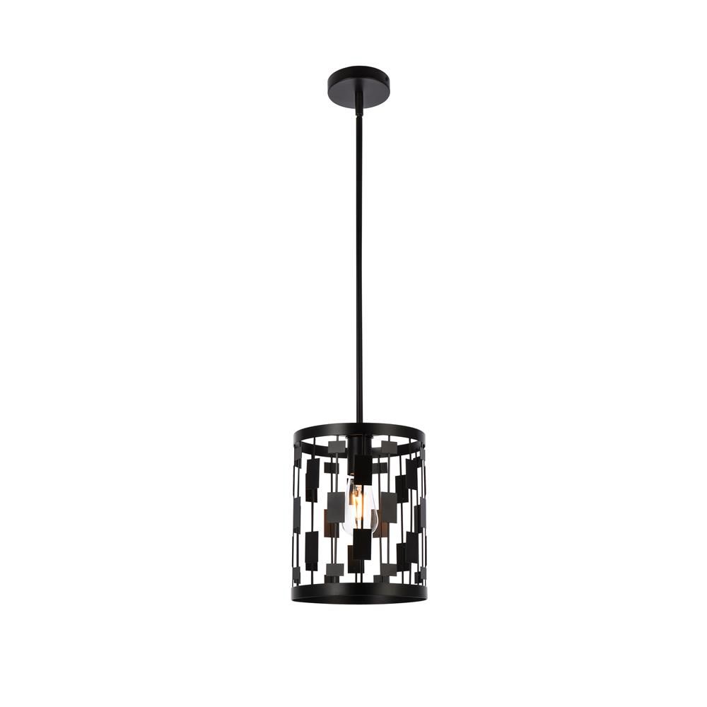 Living District by Elegant Lighting LD7073D9BK Levante 1 light pendant in black