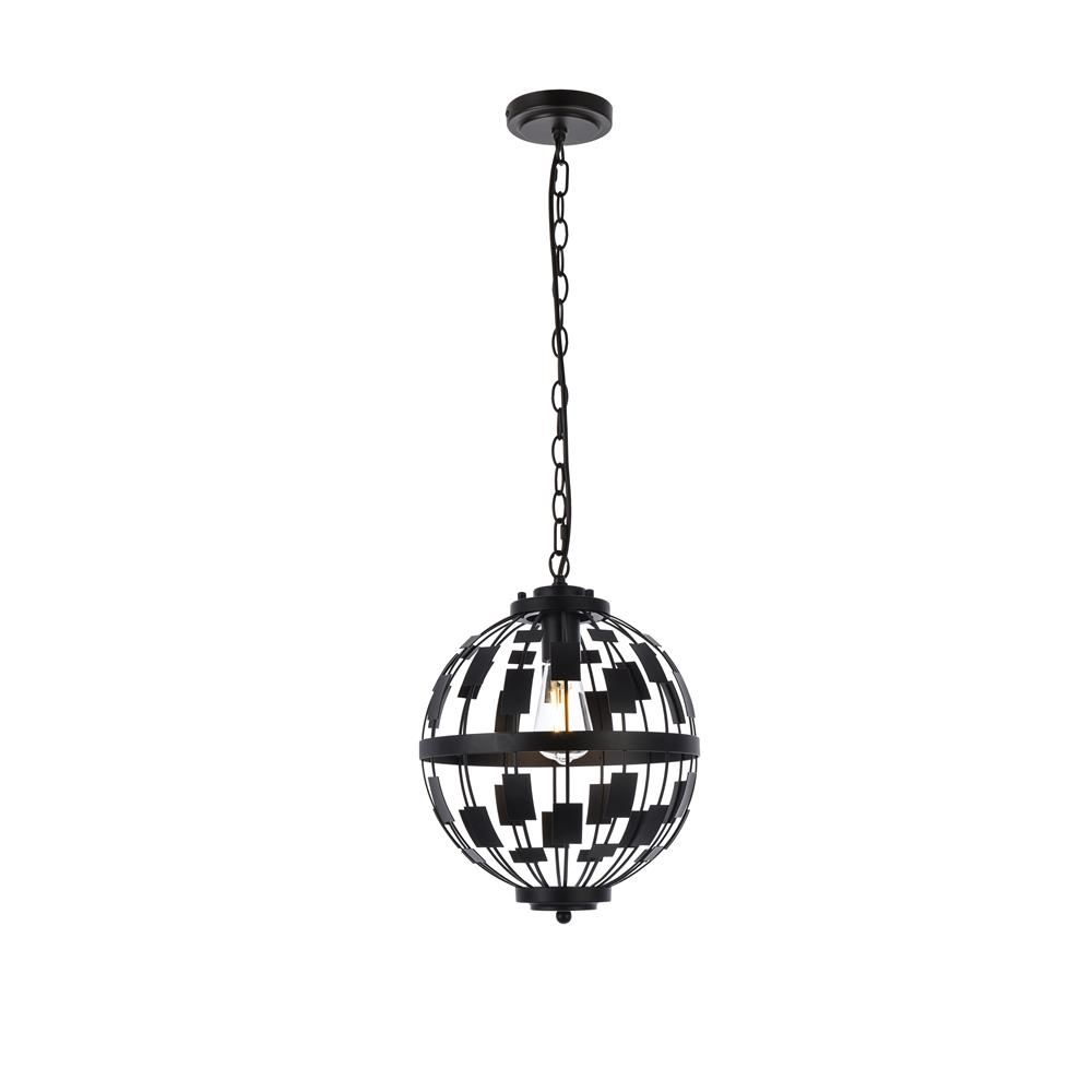 Living District by Elegant Lighting LD7075D12BK Levante 1 light pendant in black