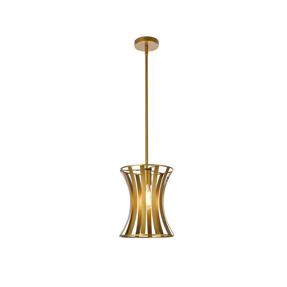 Living District by Elegant Lighting LD7076D10BR Lily 1 light pendant in brass
