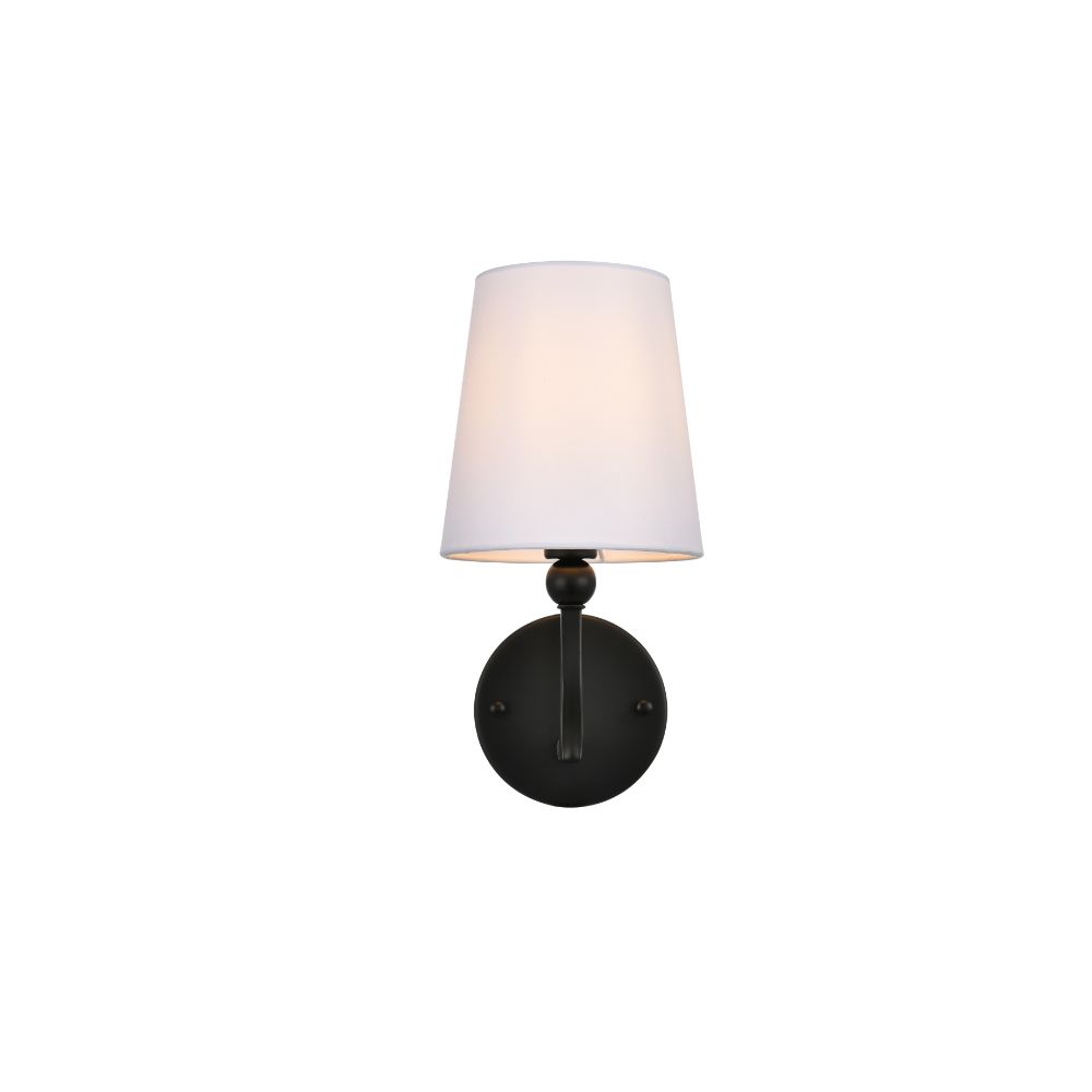 Living District by Elegant Lighting LD7322W6BLK Colson 1 light Black and Clear Bath Sconce