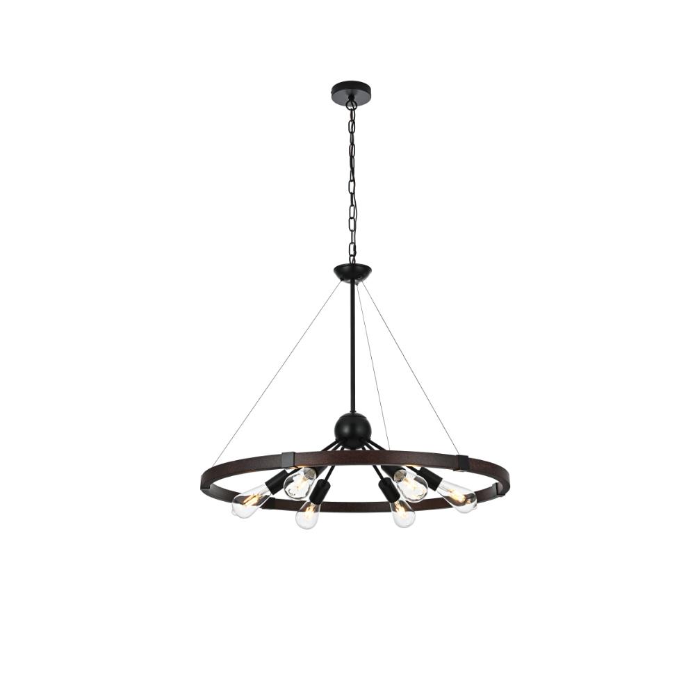 Living District LD746D32BWD Thora 32 inch Pendant Light in Weathered Black