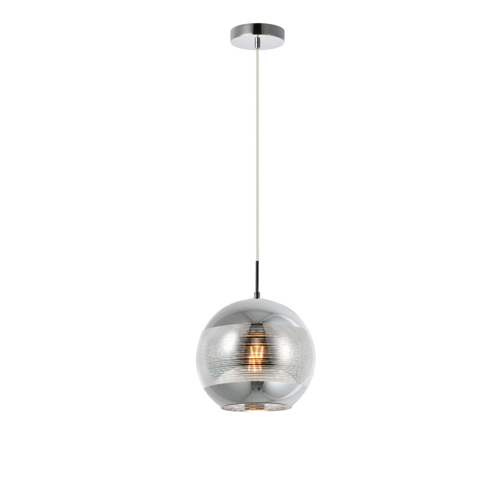 Living District by Elegant Lighting LDPD2012 Reflection Collection Pendant D9.5in H9.5in Lt:1 Chrome finish