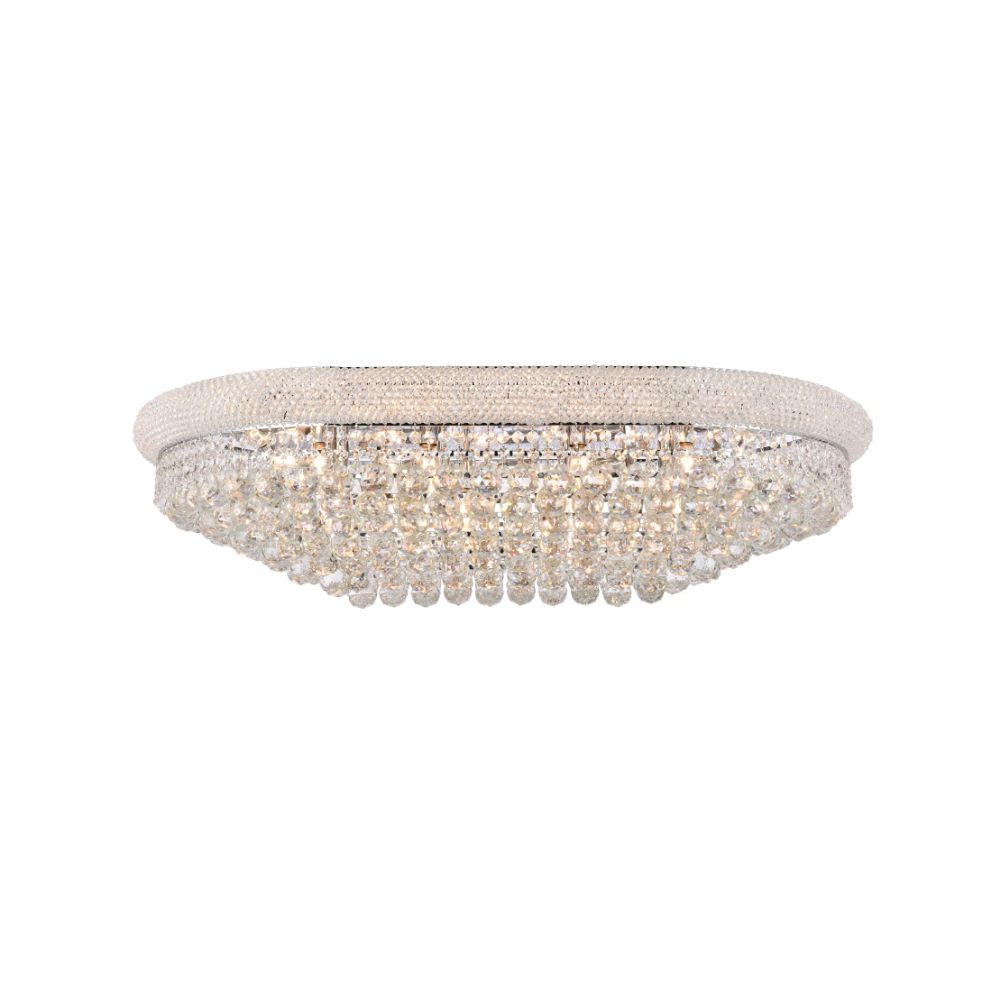 Elegant Lighting 1800F40SC/RC Primo 24 Light Flush Mount in Chrome with Royal Cut Clear Crystal